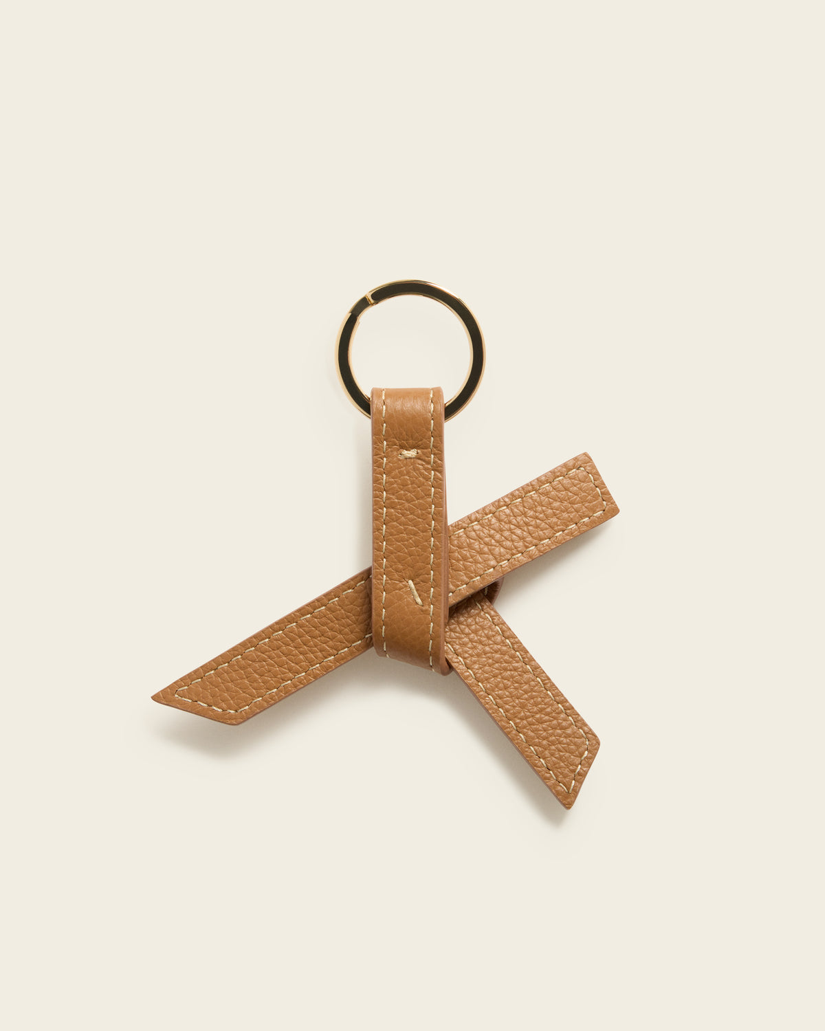 Alessa Keyring Grained Leather Cognac
