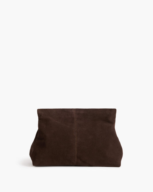 Clay Clutch Suede Chocolate