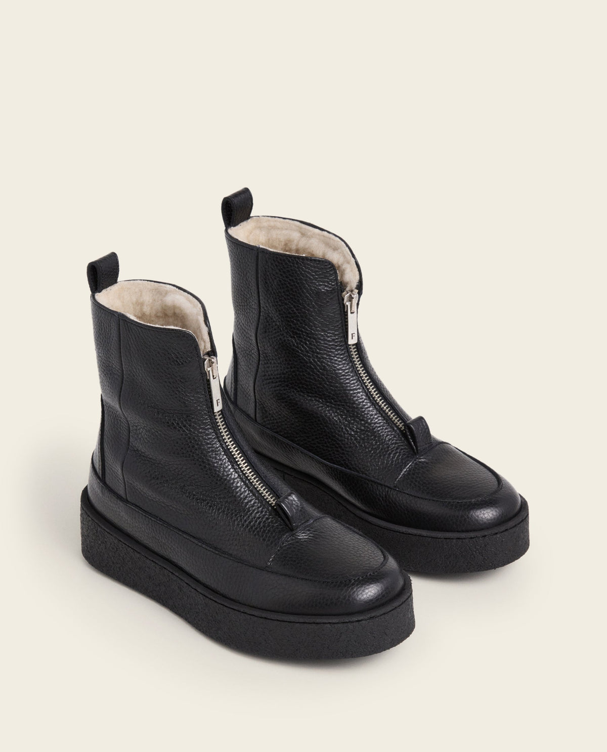 Amelia Grained Leather Black