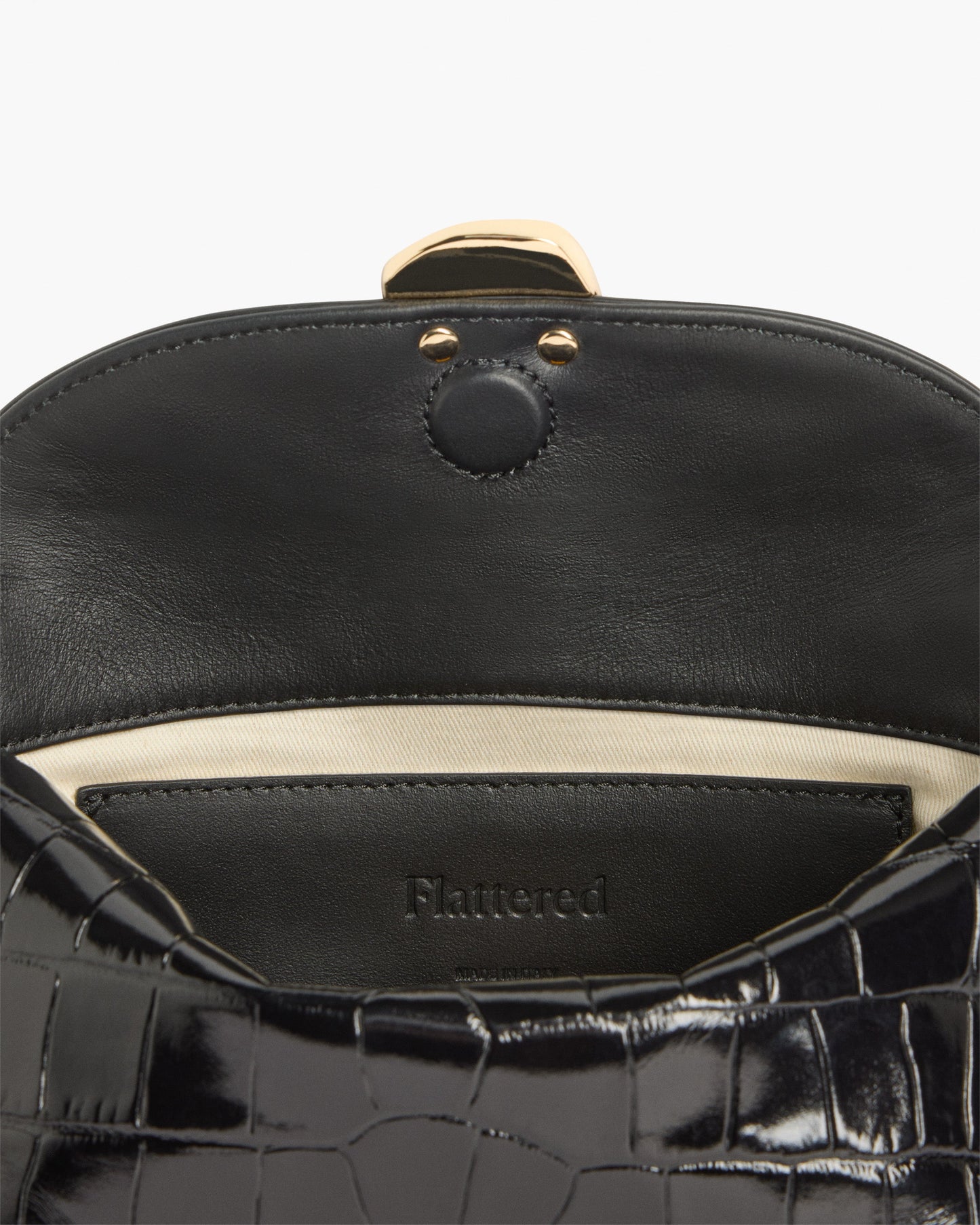 Hanna Clutch Leather Croco Black