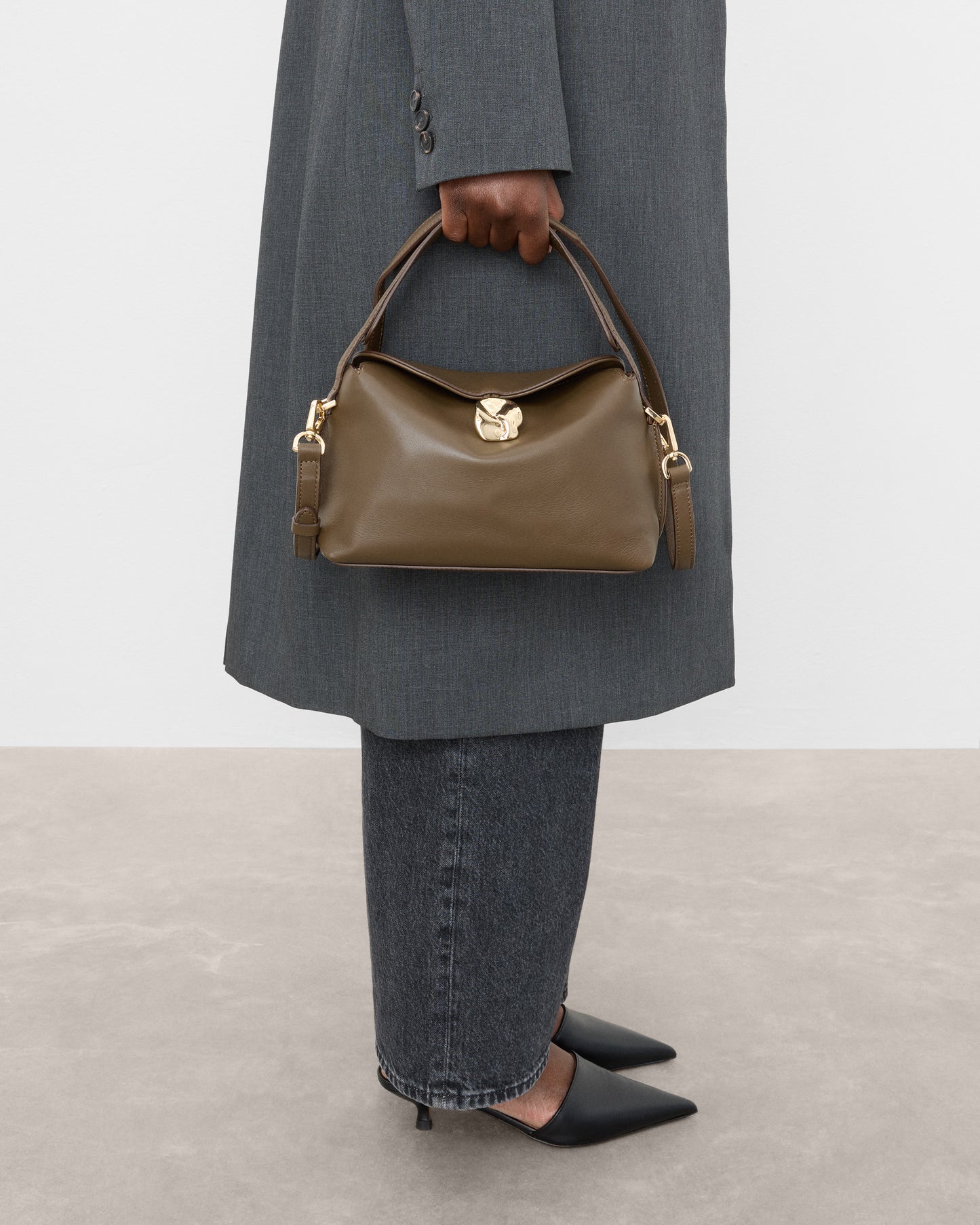 Hanna Mini Bag Leather Khaki