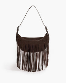 Ivy Cross Shoulder Bag Suede Chocolate