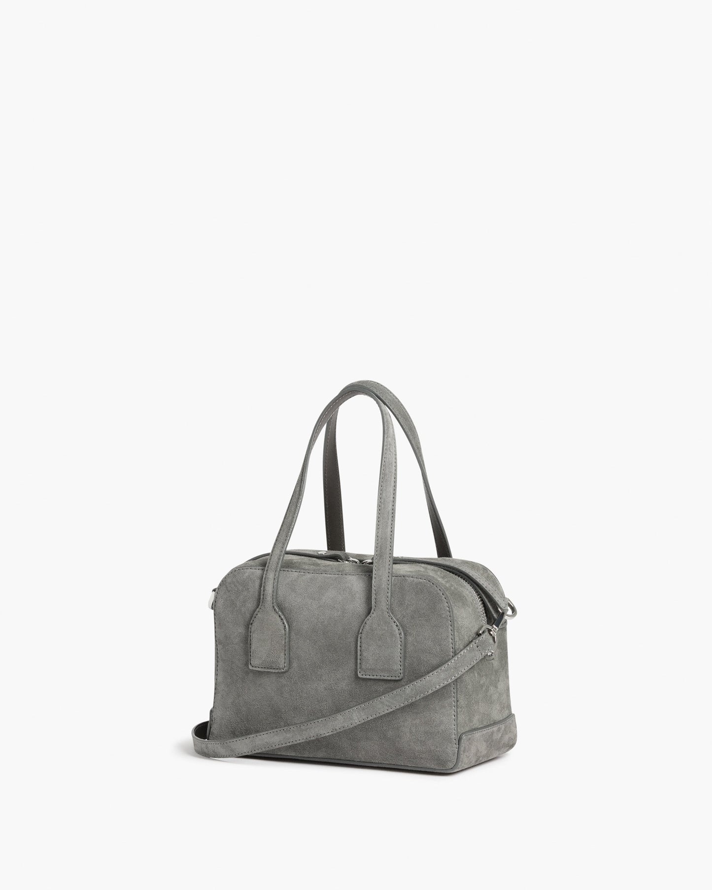 Laci Mini Bowler Bag Suede Stone Grey