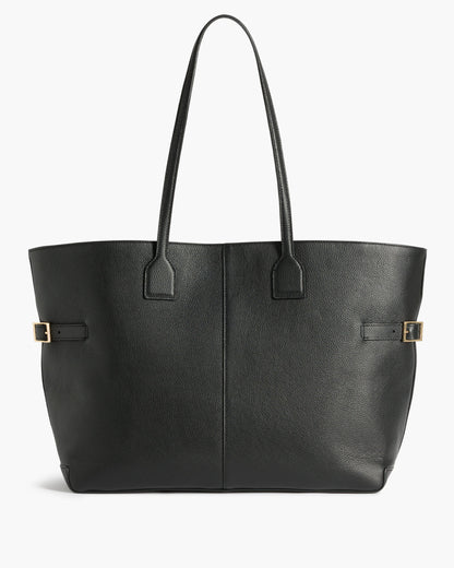 Lesley Tote Bag Grained Leather Black